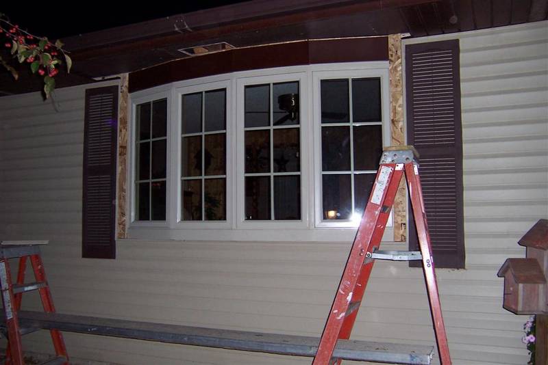 Not finished on the outside.  They have to come back and add trim on both sides.
