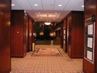 Hallway to elevators.  Room is on the 35th floor!