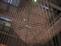 Underside view of the hanging sculpture.