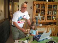 Dad had to take over and do a craft project with Harley while I got our oatmeal ready for breakfast.
