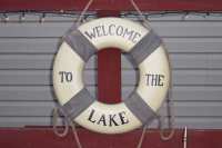 Dad's "Welcome to the Lake" sign.
